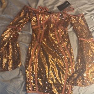 Sequin Off-Shoulder Dress